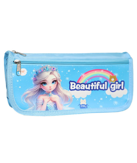 Penar școlar Beautiful girl Rainbow albastru